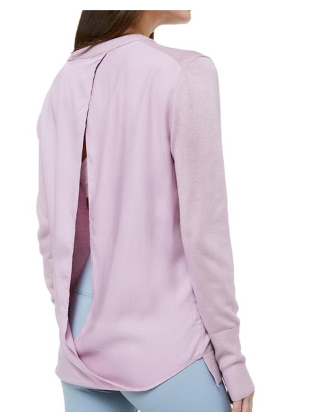 Lululemon | Still At Ease Knit Pullover Sweater Cashmere Open Back Purple Medium